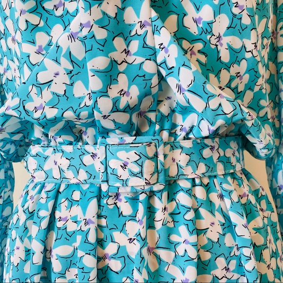 Vintage 80’s Pellini Petites Abstract Floral Midi Dress - Picture 6 of 16